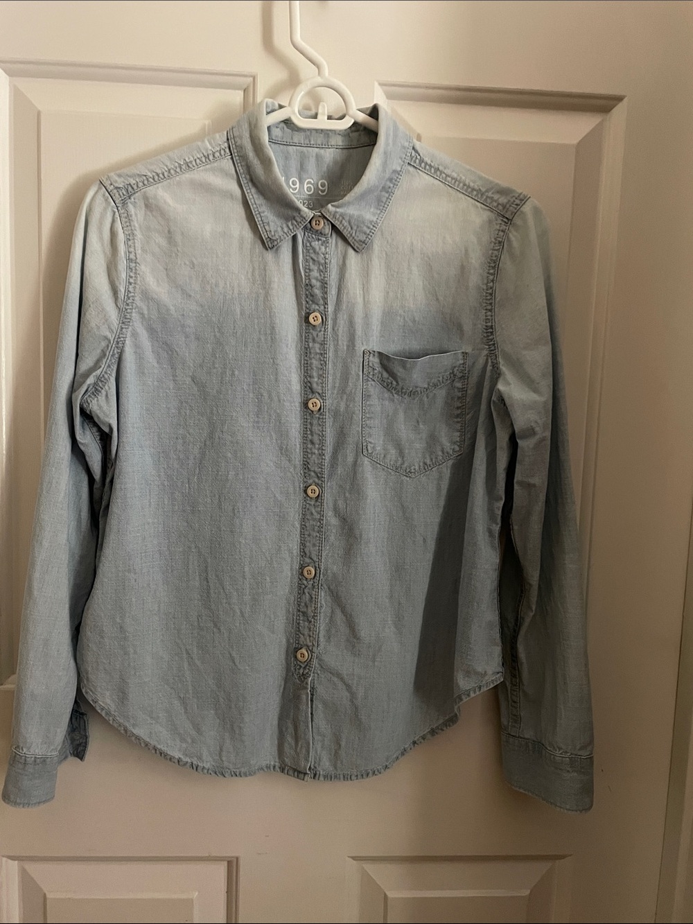 Gap 1969 100% Cotton Retro Faded Button-Down Shirt -